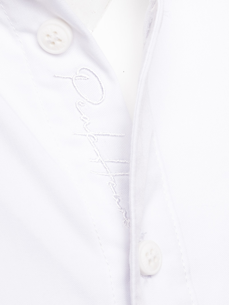 Áo Sơ Mi Diễu Ly Hạn Chế Nhăn Wrinkle X Thêu Peakhour Form Slimfit SM187 Màu Trắng