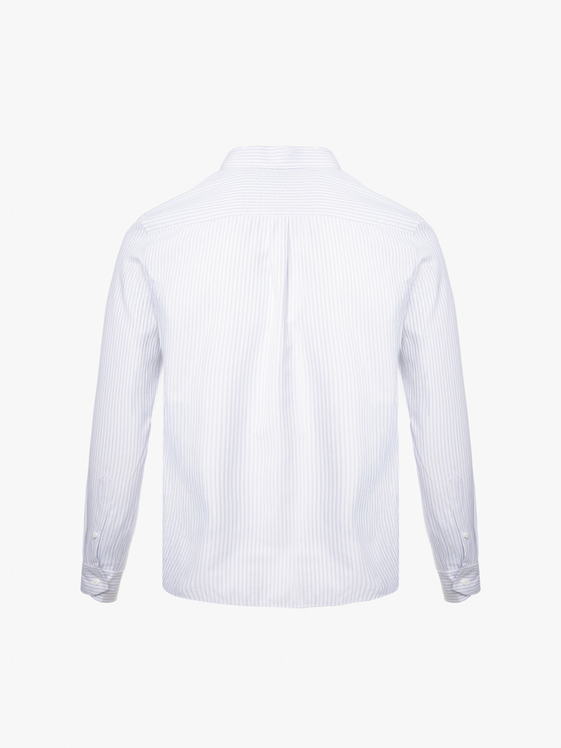 Áo Sơ Mi Sọc Hạn Chế Nhăn Wrinkle X Thêu Chữ M Form Tailored SM177 Sọc Xanh Biển