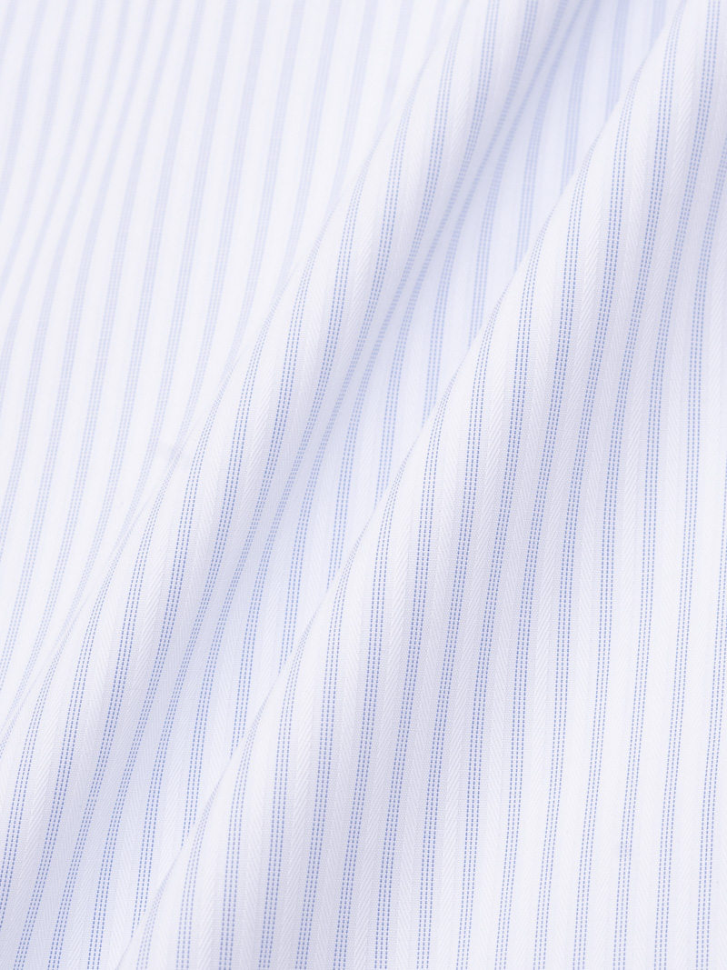 Áo Sơ Mi Sọc Hạn Chế Nhăn Wrinkle X Thêu Chữ M Form Tailored SM177 Sọc Xanh Biển