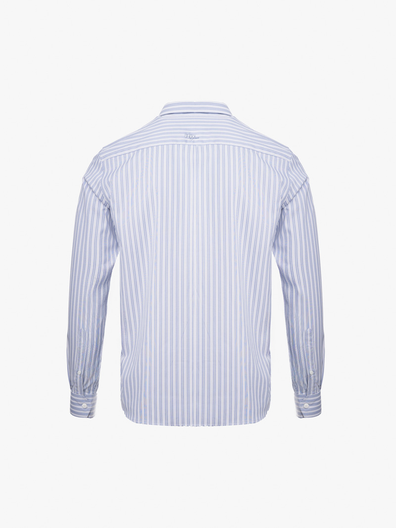 Áo Sơ Mi Sọc Hạn Chế Nhăn Wrinkle X Thêu Chữ Peak Hour Form Slimfit SM176