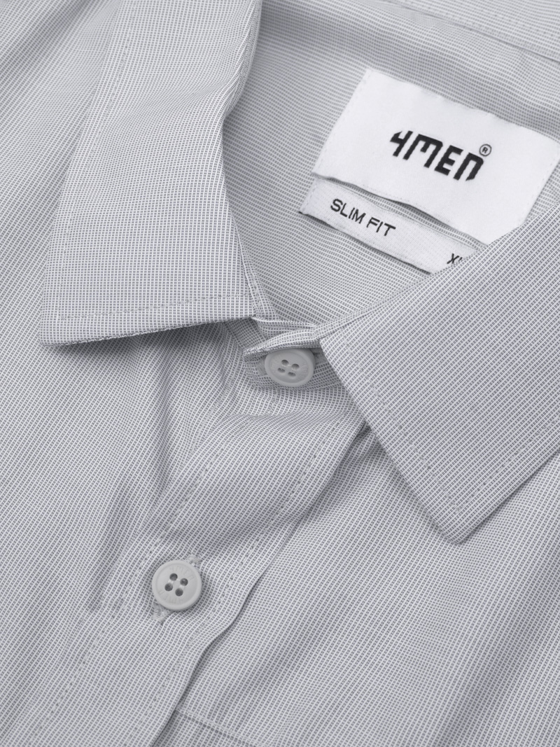 Áo Sơ Mi Sọc Hạn Chế Nhăn Wrinkle X Thêu M Ở Túi Form Slimfit SM174 Sọc Đen