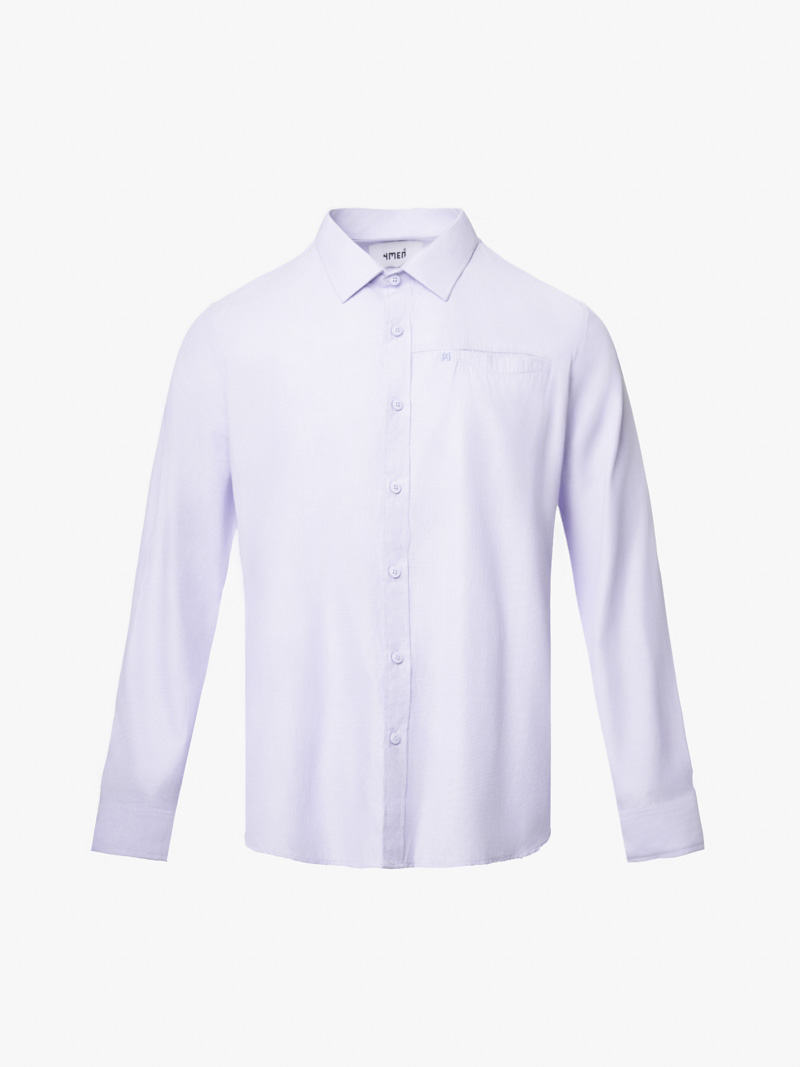 Áo Sơ Mi Sọc Hạn Chế Nhăn Wrinkle X Thêu M Ở Túi Form Slimfit SM174 Sọc Tím
