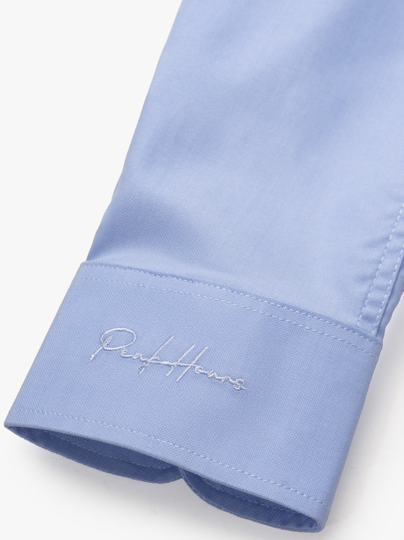 Áo Sơ Mi Trơn Hạn Chế Nhăn Wrinkle X Thêu Peakhour Form Slimfit SM181 Màu Xanh Biển