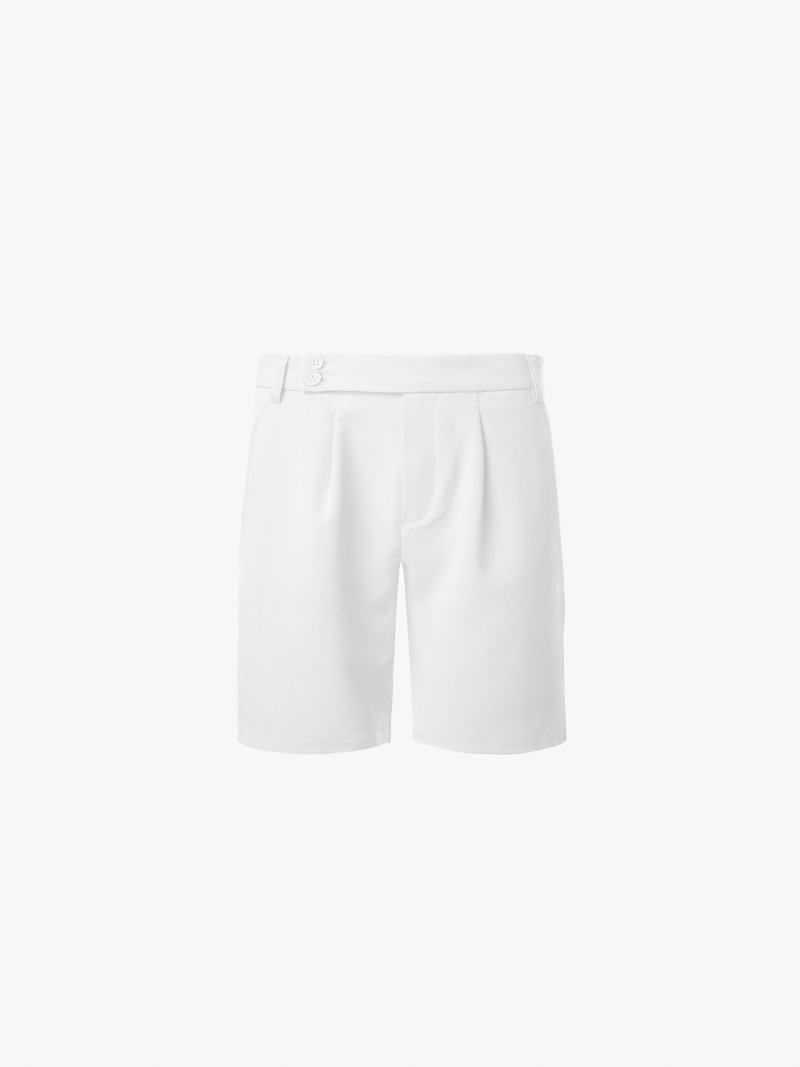 Quần Short Linen Xếp Ly Form Straight QS070 Màu Trắng