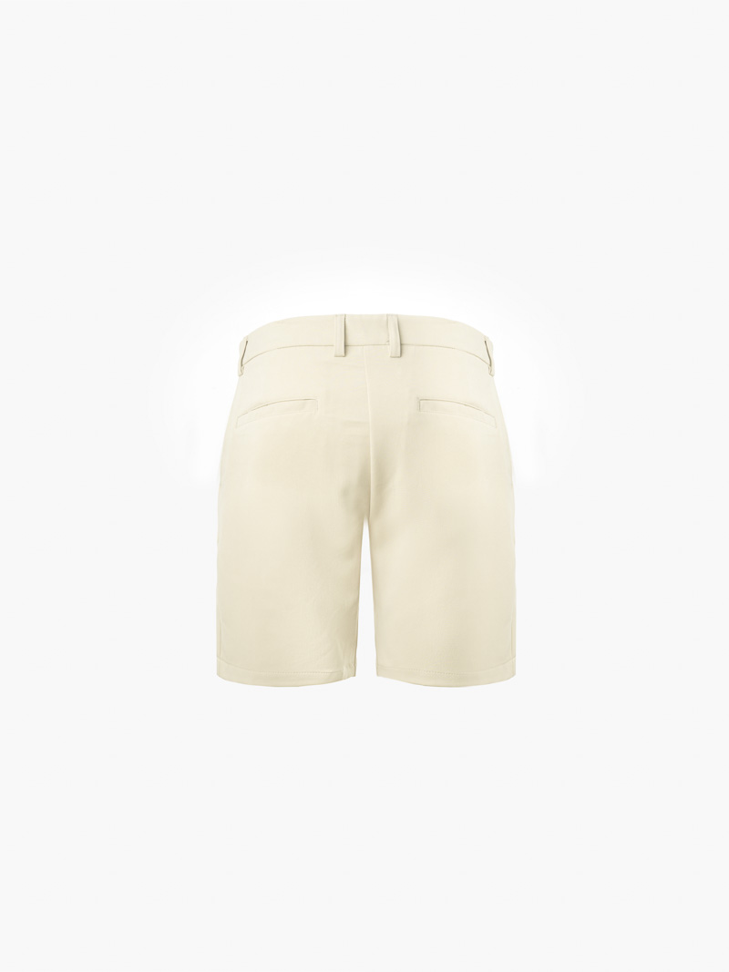 Quần Short Linen Xếp Ly Form Straight QS070 Màu Be Nhạt