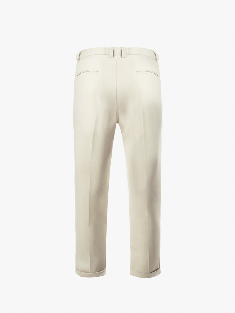 Quần Tây Sidetab 2 Bên Form Regular QT068 Màu Trắng Kem