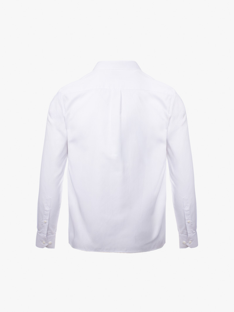 Áo Sơ Mi Sọc Thêu Huy Hiệu M Form Tailored SM180 Sọc Trắng