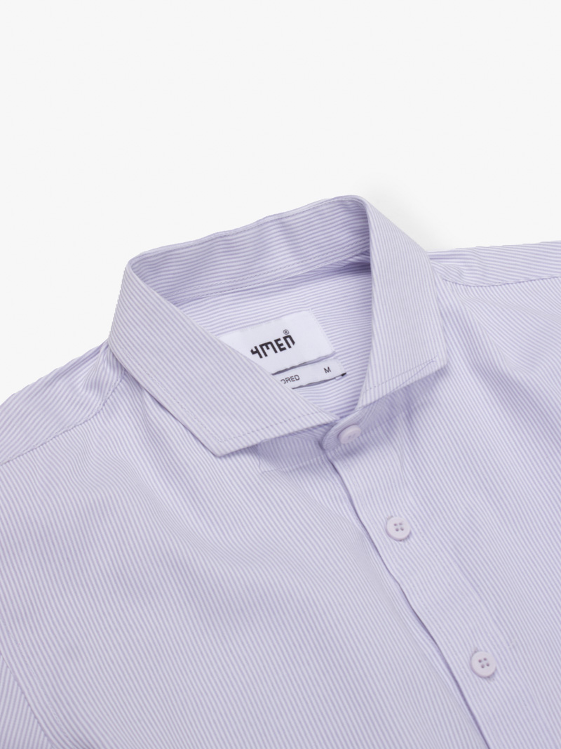 Áo Sơ Mi Sọc Thêu Huy Hiệu M Form Tailored SM180 Sọc Tím