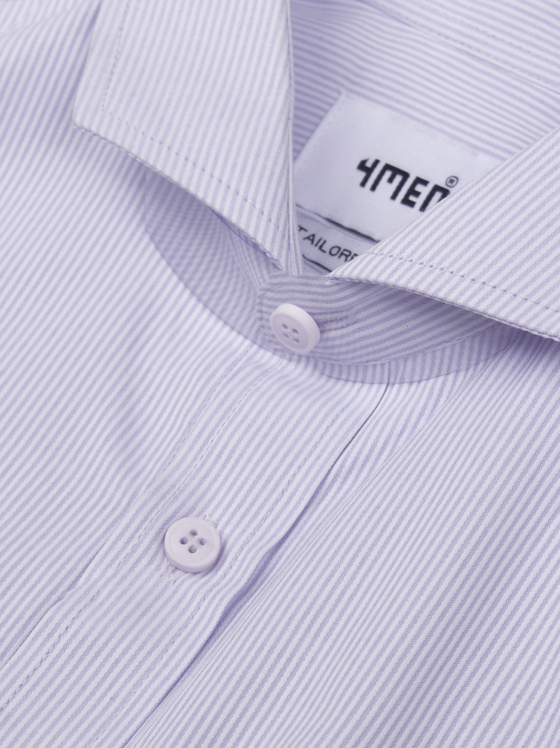 Áo Sơ Mi Sọc Thêu Huy Hiệu M Form Tailored SM180 Sọc Tím