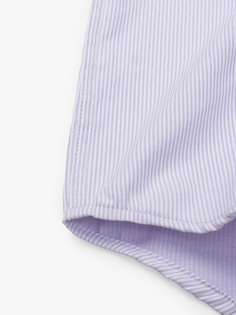 Áo Sơ Mi Sọc Thêu Huy Hiệu M Form Tailored SM180 Sọc Tím