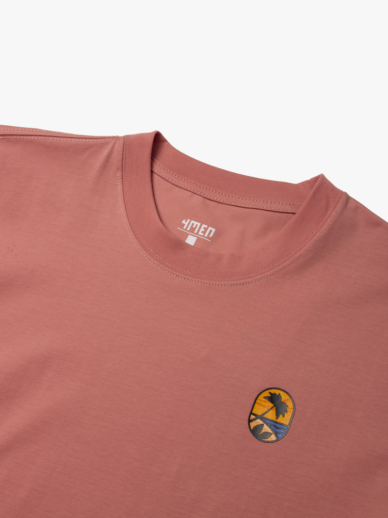 Áo Thun In Logo Bãi Biển Form Slimfit AT170 Màu Hồng