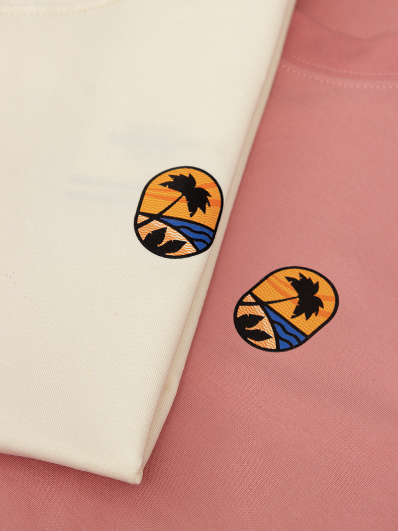 Áo Thun In Logo Bãi Biển Form Slimfit AT170 Màu Hồng