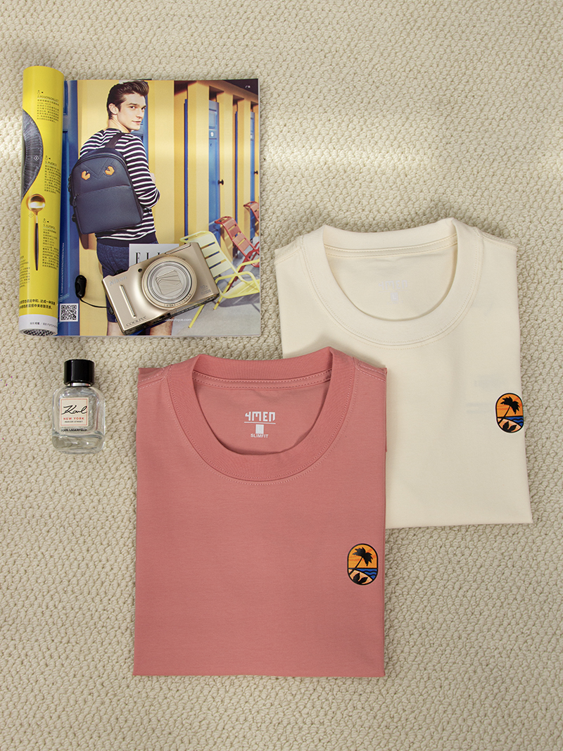 Áo Thun In Logo Bãi Biển Form Slimfit AT170 Màu Hồng