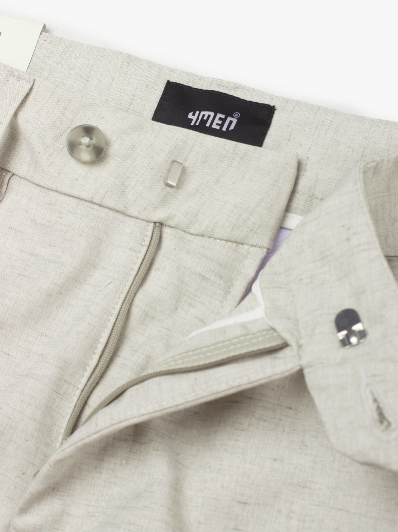 Quần Short Linen Trơn Form Straight QS068 Màu Xám Nhạt