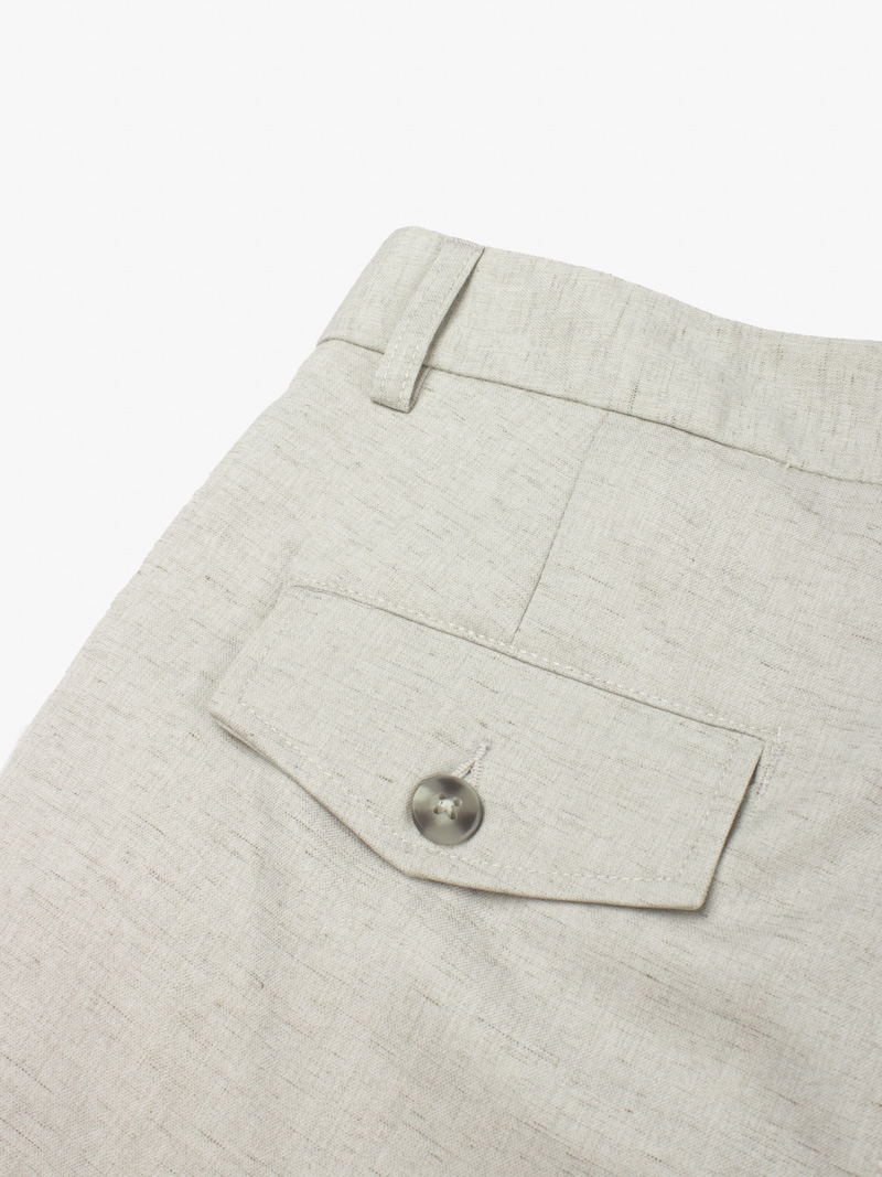 Quần Short Linen Trơn Form Straight QS068 Màu Xám Nhạt