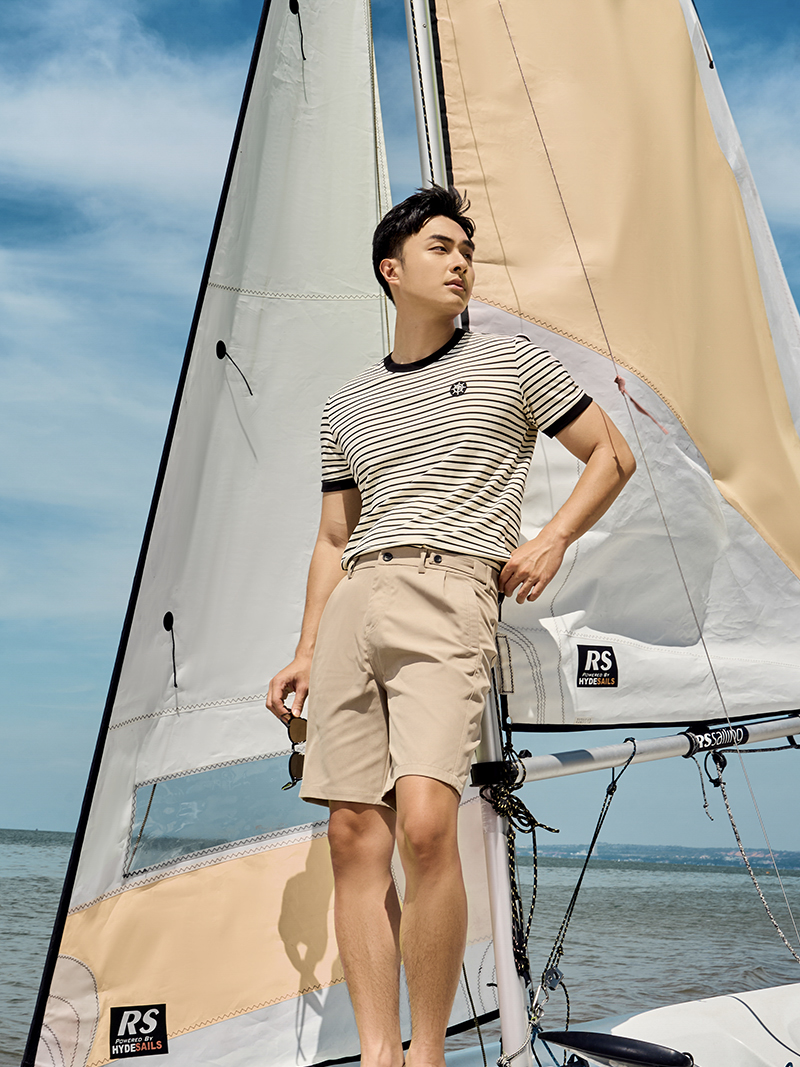 Quần Short Kaki Sidetab Xếp Ly Form Regular QS069 Màu Be