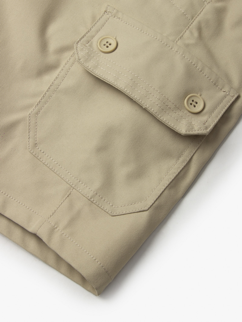 Quần Short Kaki Trang Trí Đường Diễu 2 Bên Túi Hộp Form Straight QS073 Màu Be Đậm