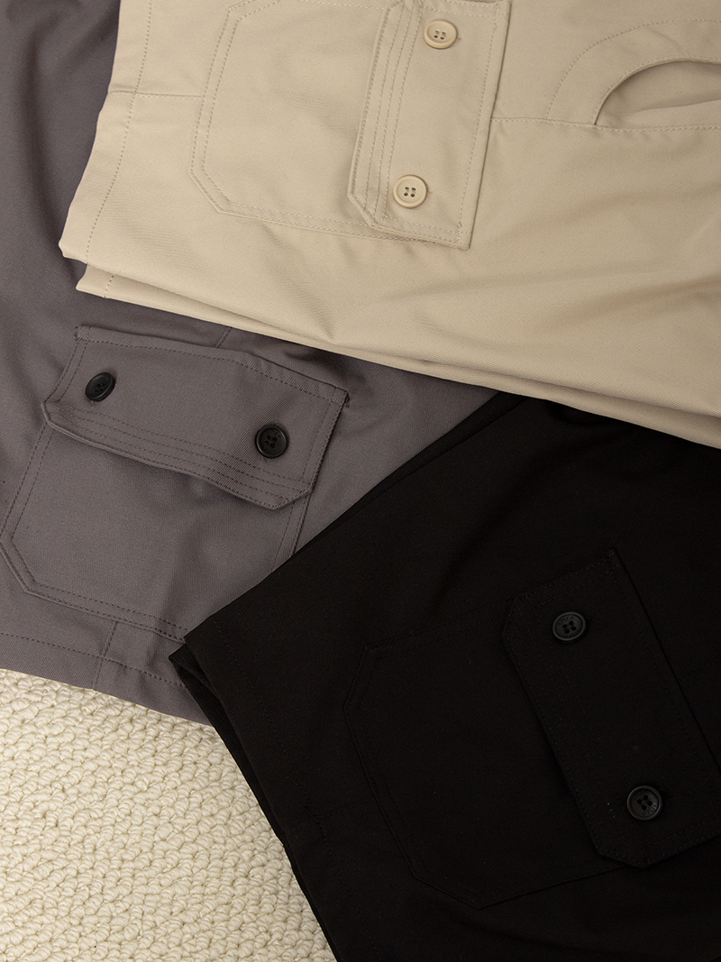 Quần Short Kaki Trang Trí Đường Diễu 2 Bên Túi Hộp Form Straight QS073 Màu Đen