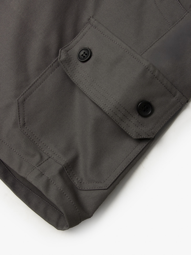 Quần Short Kaki Trang Trí Đường Diễu 2 Bên Túi Hộp Form Straight QS073 Màu Xám