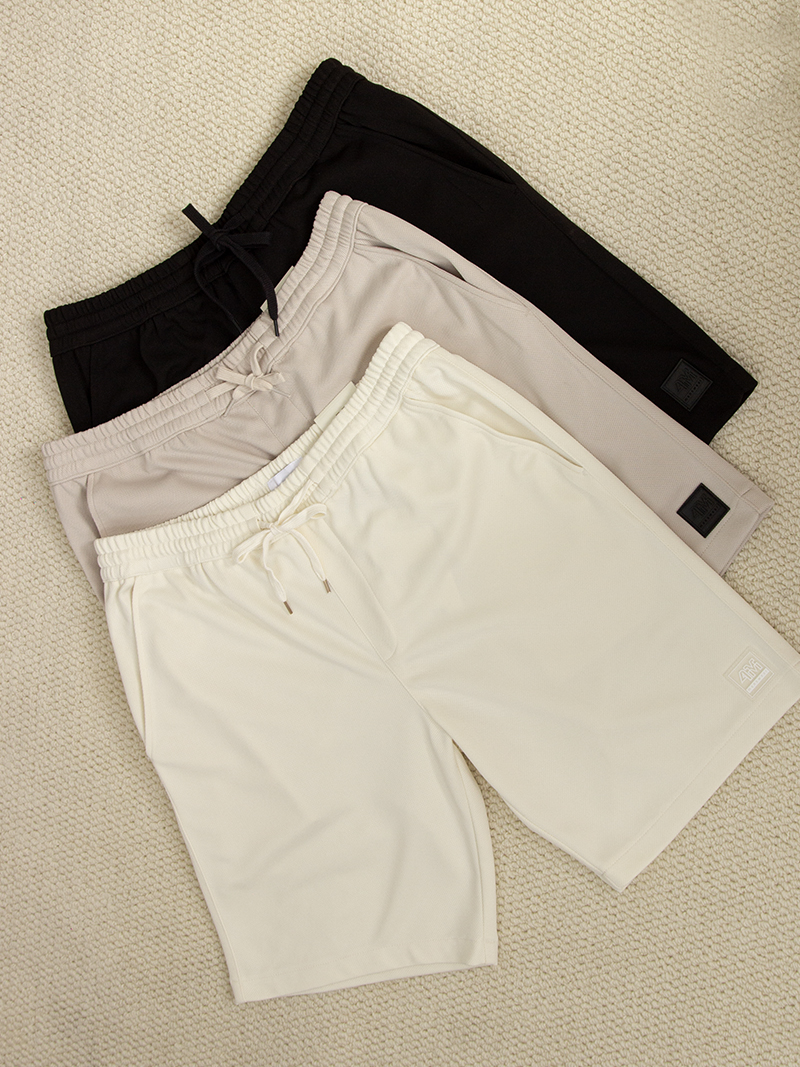 Quần Short Thun Tổ Ong Gắn Tag Silicon Form Regular QS071 Màu Be