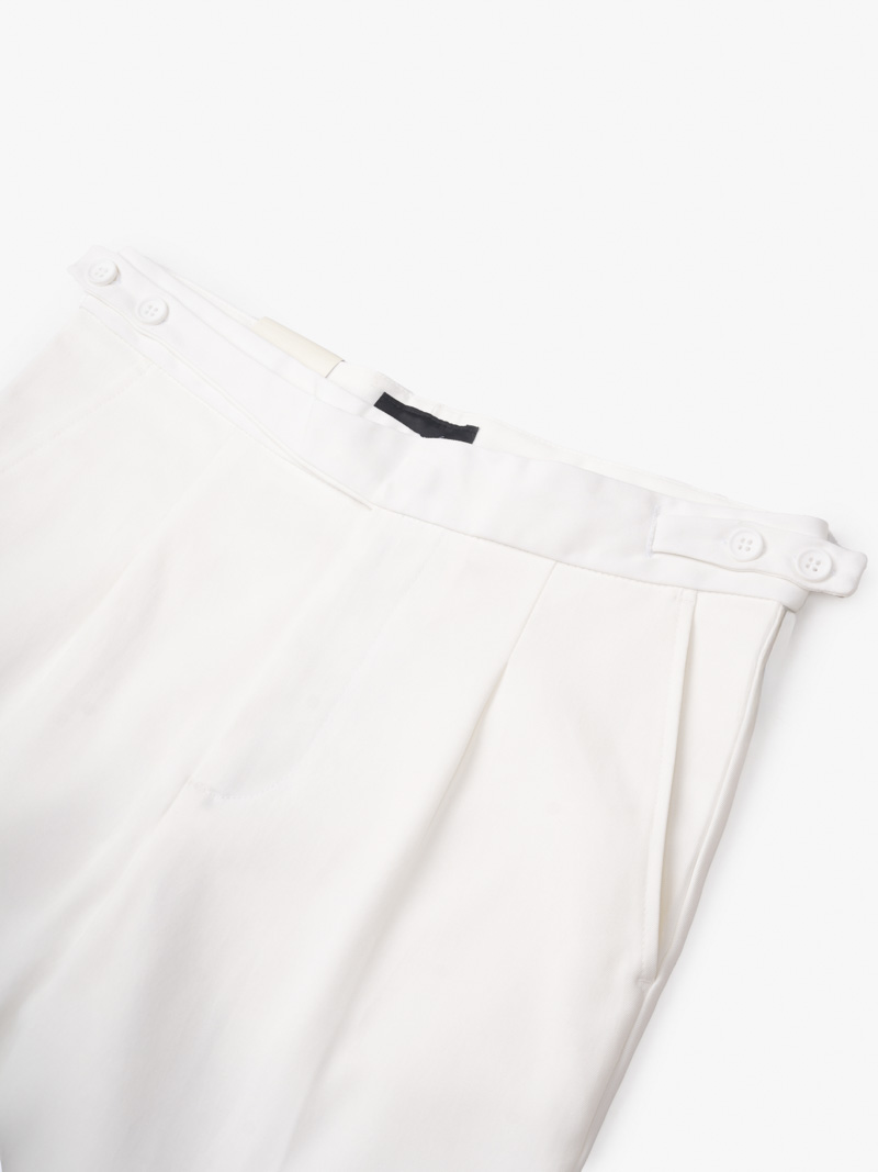 Quần Tây Sidetab Hai Bên Slimfit Trơn QT067 Màu Trắng