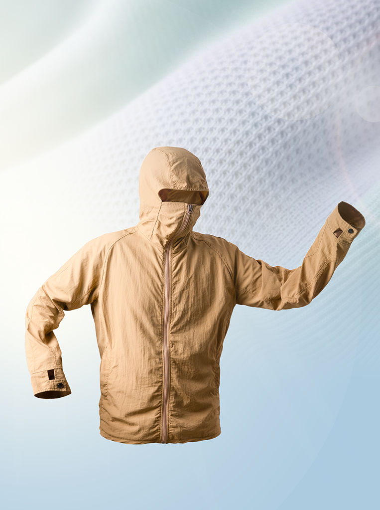 Áo Khoác Dù Chống Nắng UV-PROX 1 Lớp Trơn Form Regular AK072 Màu Be Đậm