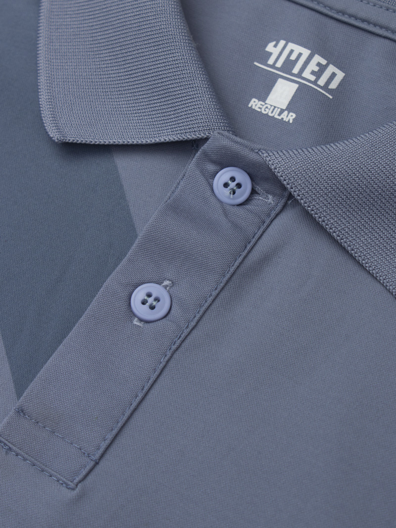 Áo Polo Rayon In Logo Bánh Lái Form Regular PO165 Màu Xanh Đá