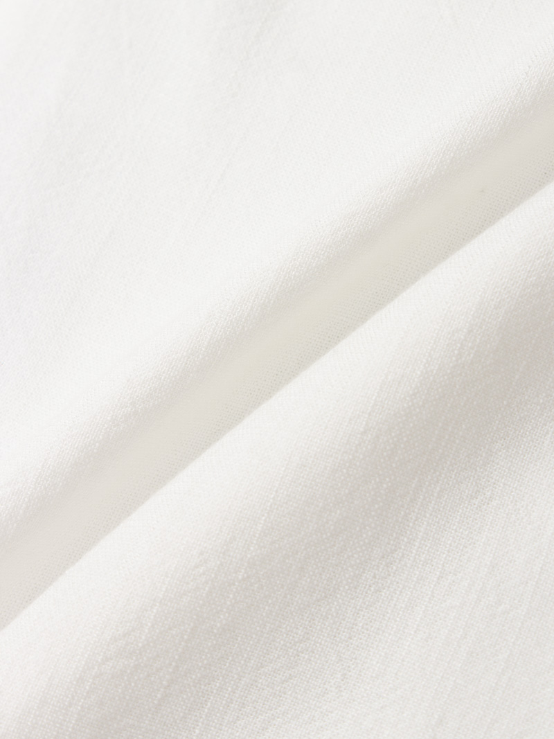 Áo Sơ Mi Linen Trắng Thêu Hình Mỏ Neo 4M Form Regular SM184 Màu Trắng