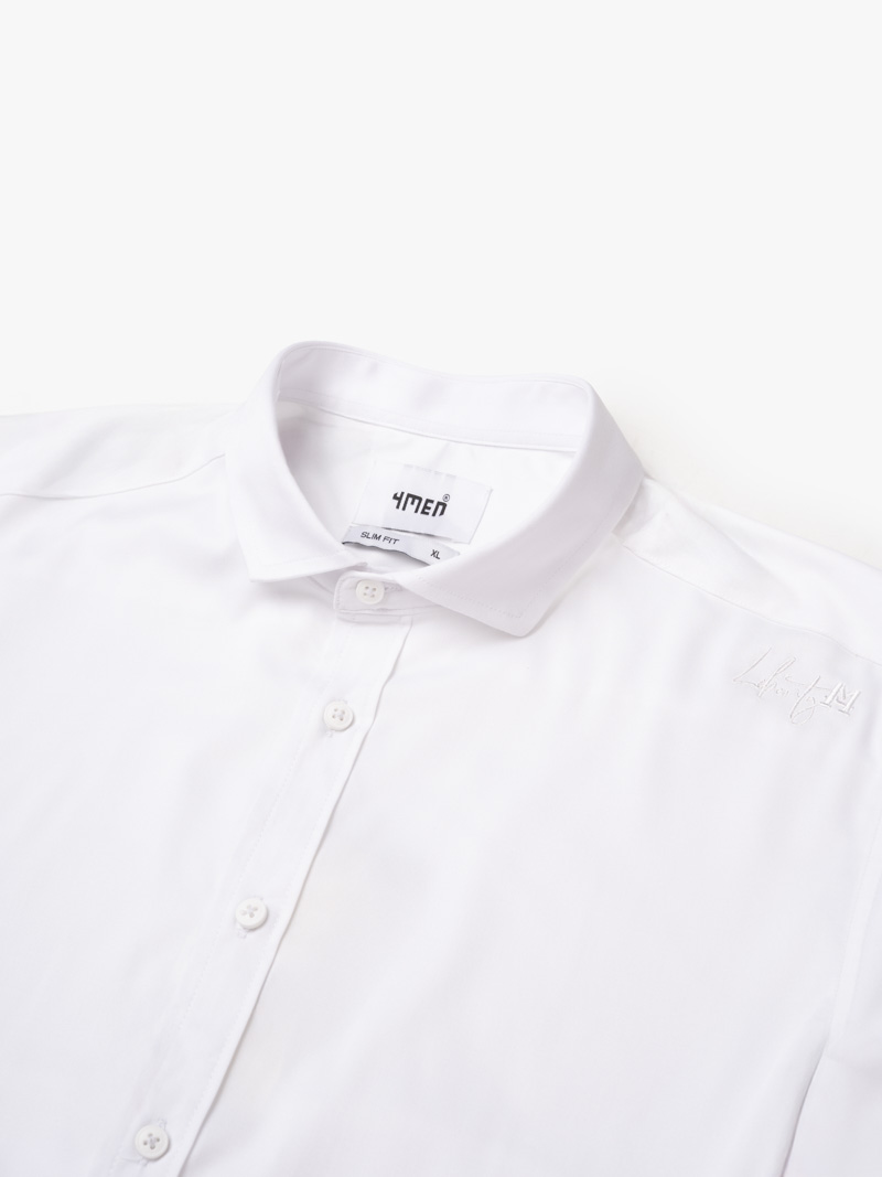 Áo Sơ Mi Tay Dài Vải Bamboo Thêu Chữ Liberty M Ở Vai Form Slimfit SM190