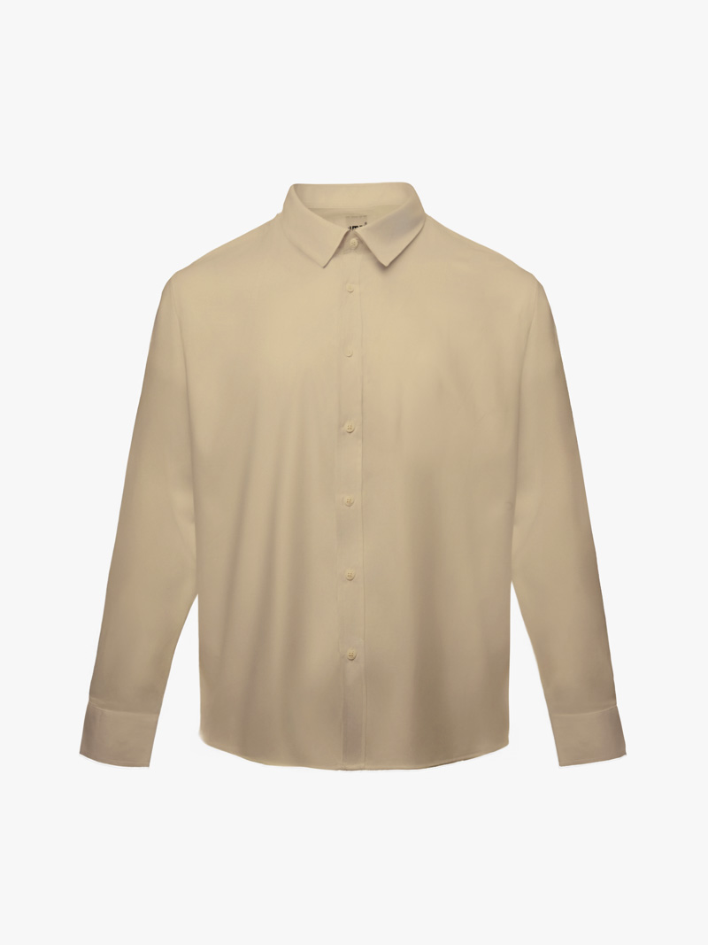 Áo Sơ Mi Trơn Tay Dài SM088 Màu Be