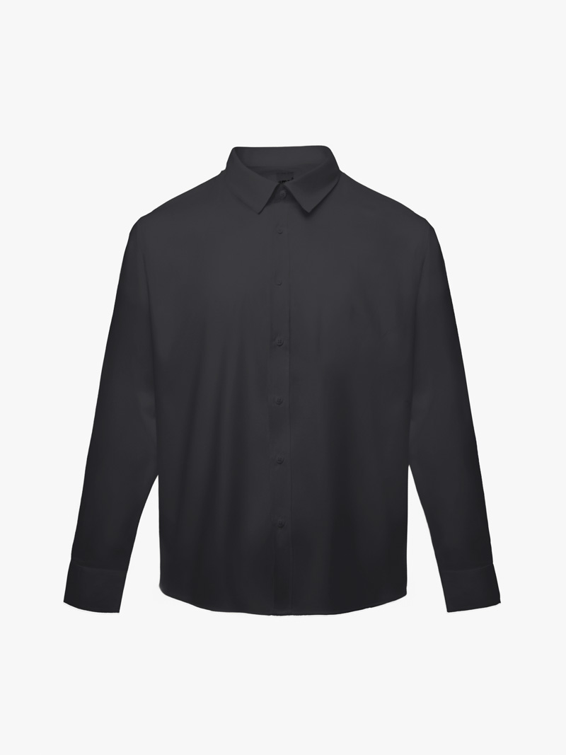 Áo Sơ Mi Trơn Tay Dài SM088 Màu Đen