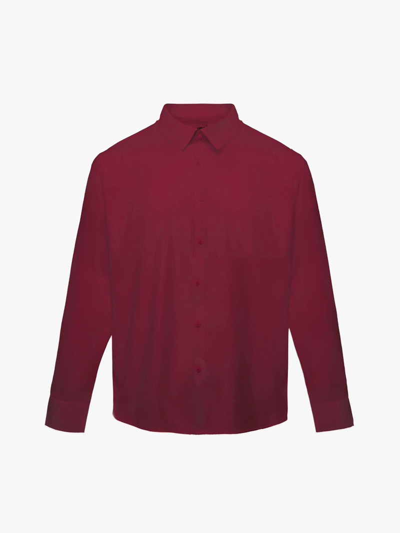 Áo Sơ Mi Trơn Tay Dài SM088 Màu Đỏ Đô