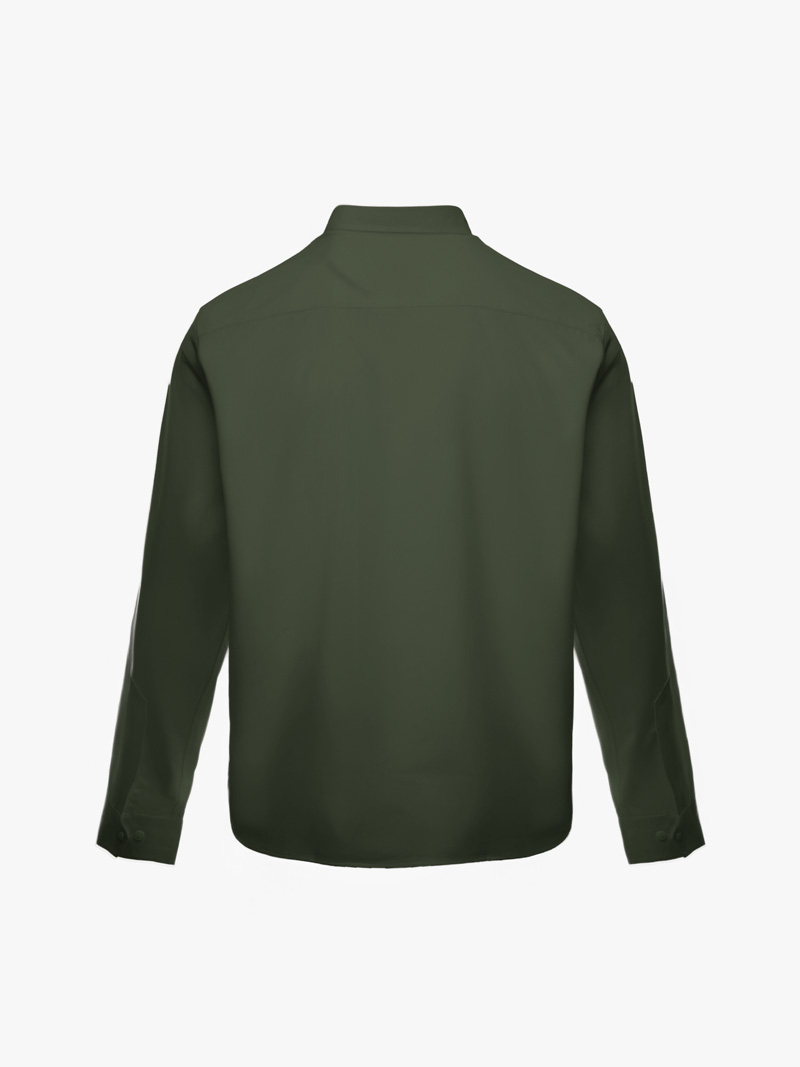 Áo Sơ Mi Trơn Tay Dài SM088 Màu Rêu