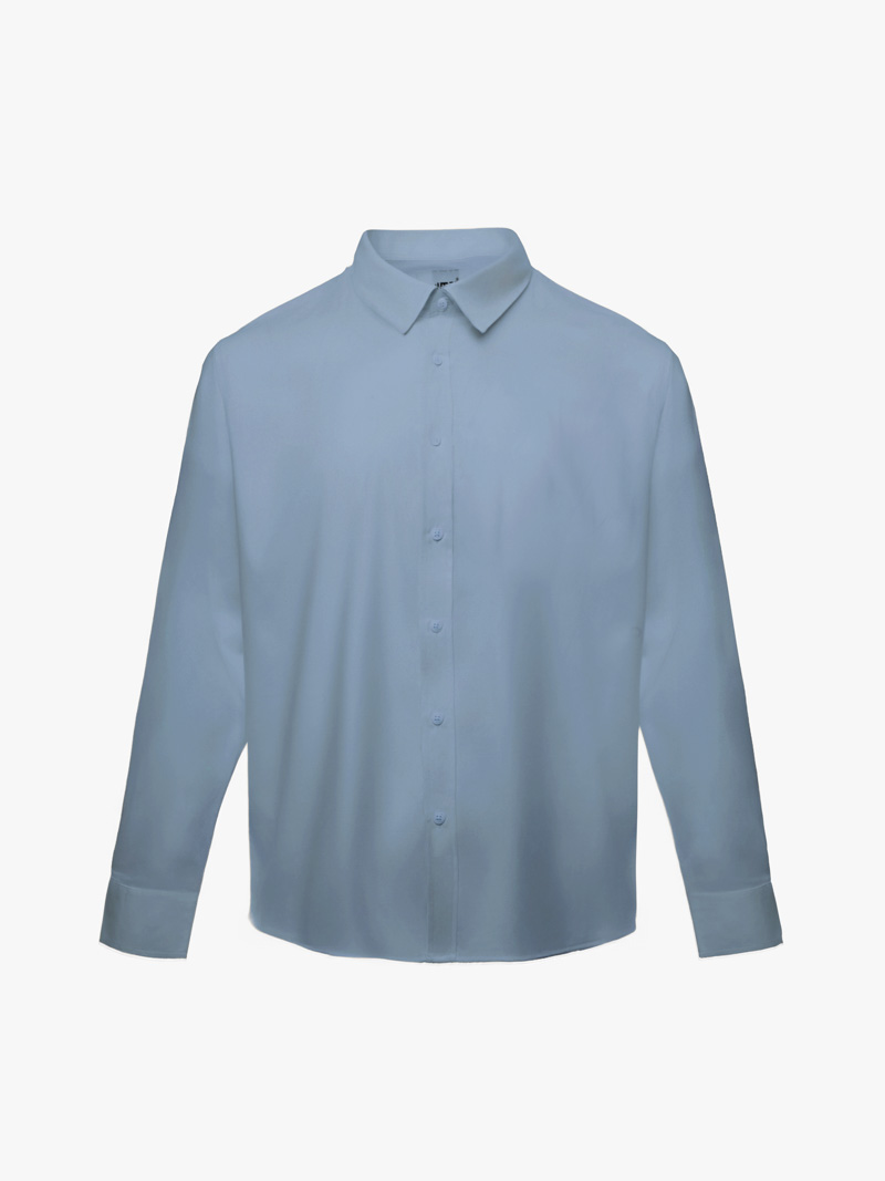 Áo Sơ Mi Trơn Tay Dài SM088 Màu Xanh Đá