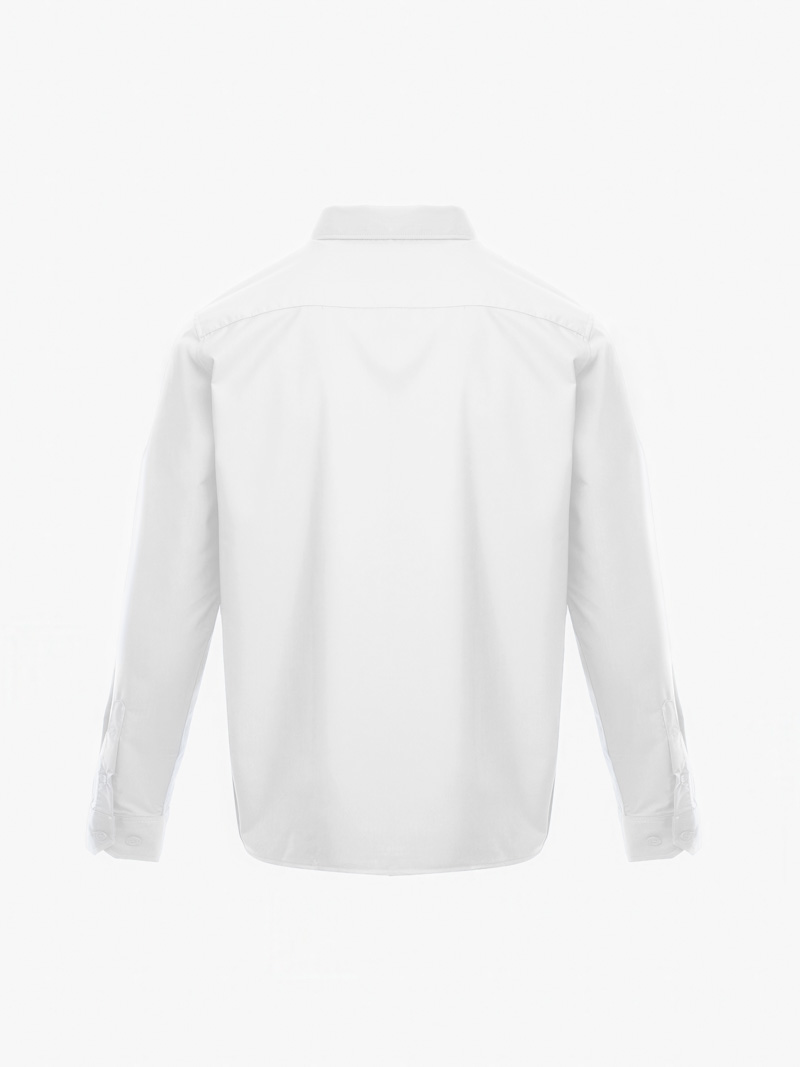 Áo Sơ Mi Trơn Vải Modal Ít Nhăn Form Slimfit SM079 Màu Trắng