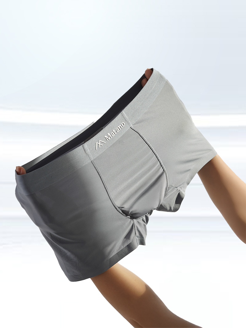 Quần Boxer Lụa Băng Basic QL065 Màu Xám Đậm