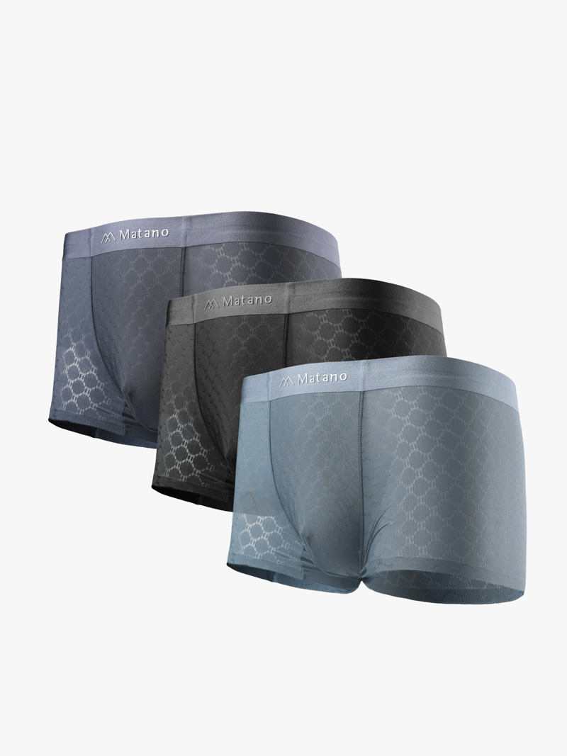 Quần Boxer Lụa Băng Thông Hơi Hoạ Tiết QL069 Màu Xám