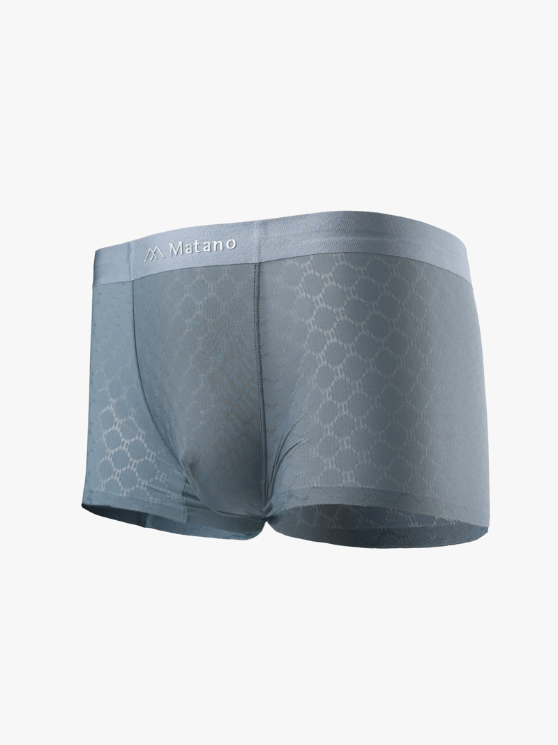 Quần Boxer Lụa Băng Thông Hơi Hoạ Tiết QL069 Màu Xám