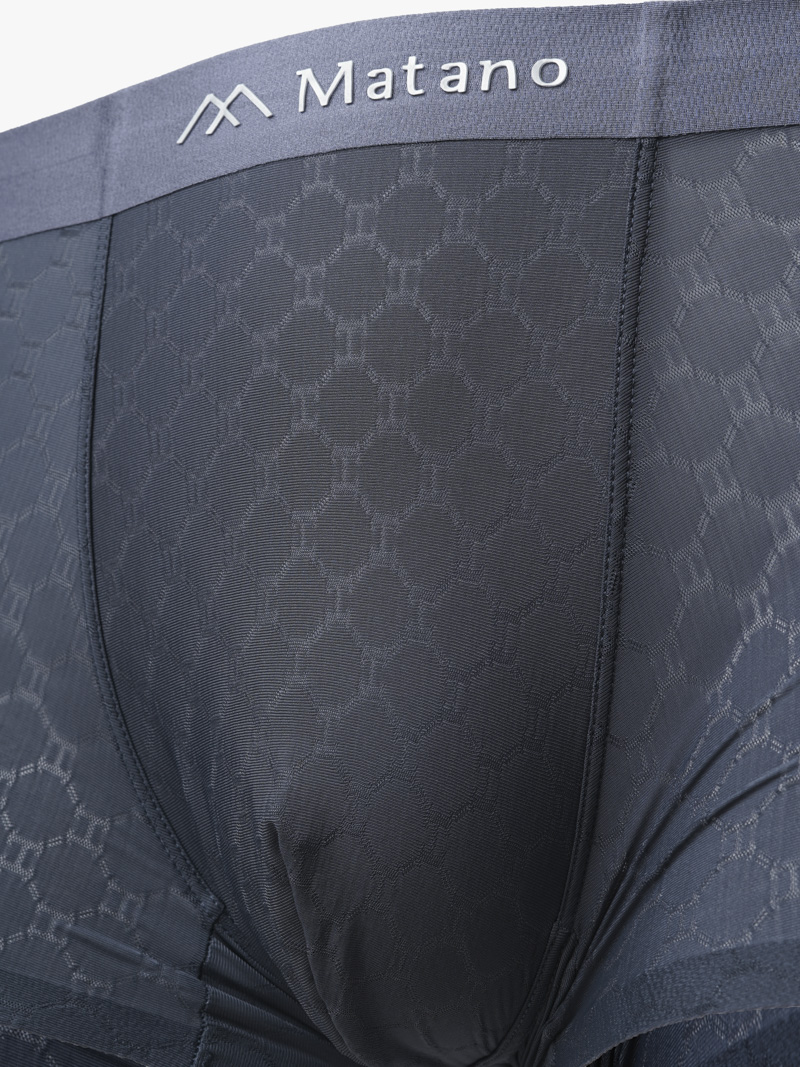 Quần Boxer Lụa Băng Thông Hơi Hoạ Tiết QL069 Màu Xám Đậm