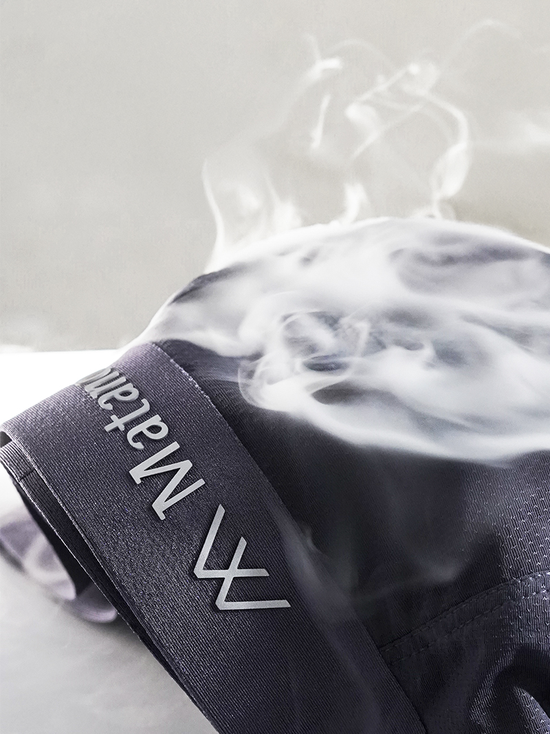 Quần Boxer Lụa Băng Thông Hơi Hoạ Tiết QL069 Màu Xám Đậm