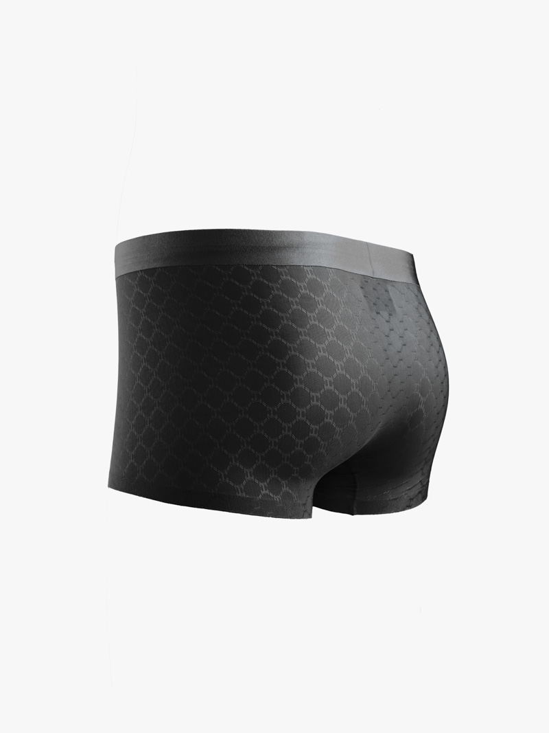 Quần Boxer Lụa Băng Thông Hơi Hoạ Tiết QL069 Màu Đen