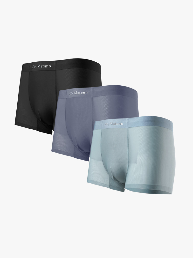 Quần Boxer Lụa Băng Thông Hơi QL066 Màu Xám Đậm