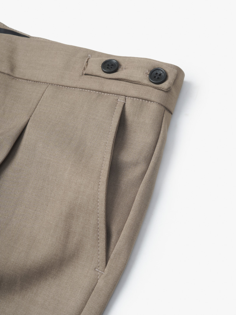 Quần Tây Sidetab Hai Bên Slimfit Trơn QT067 Màu Nâu