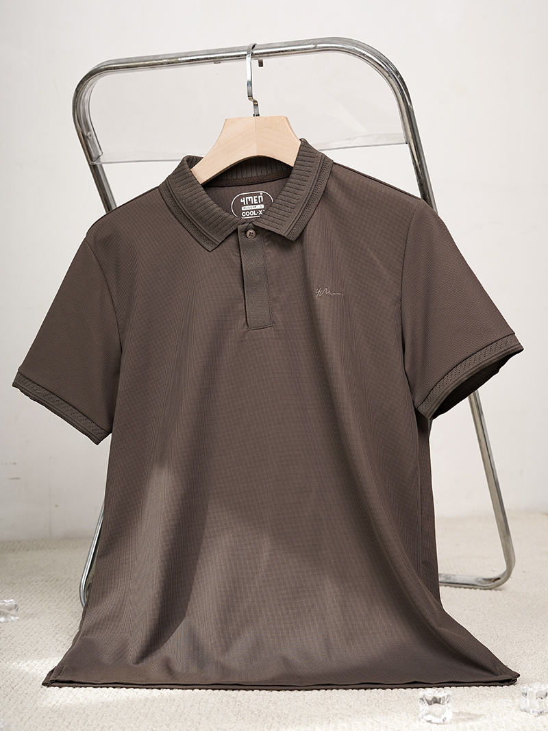 Áo Polo Cool-X Thêu 4M Form Regular PO167 Màu Nâu
