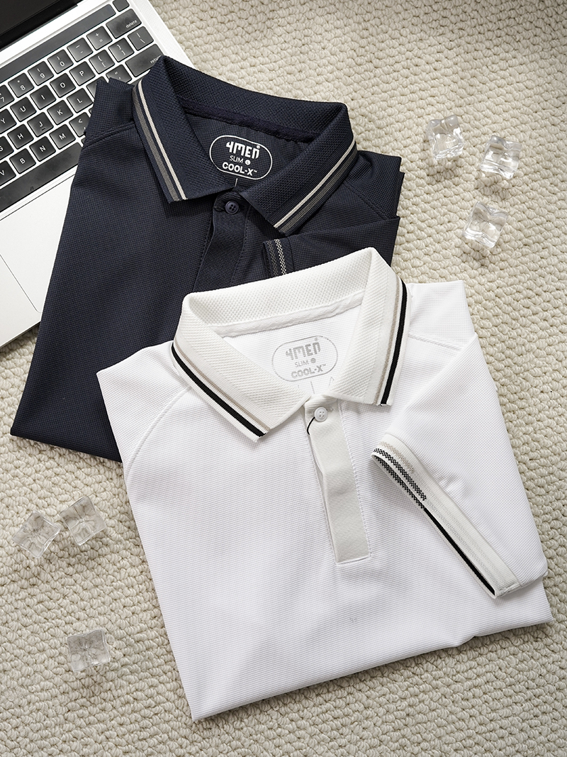 Áo Polo Cool-X Trơn Form Slimfit PO166 Màu Trắng