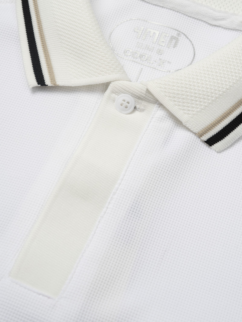 Áo Polo Cool-X Trơn Form Slimfit PO166 Màu Trắng