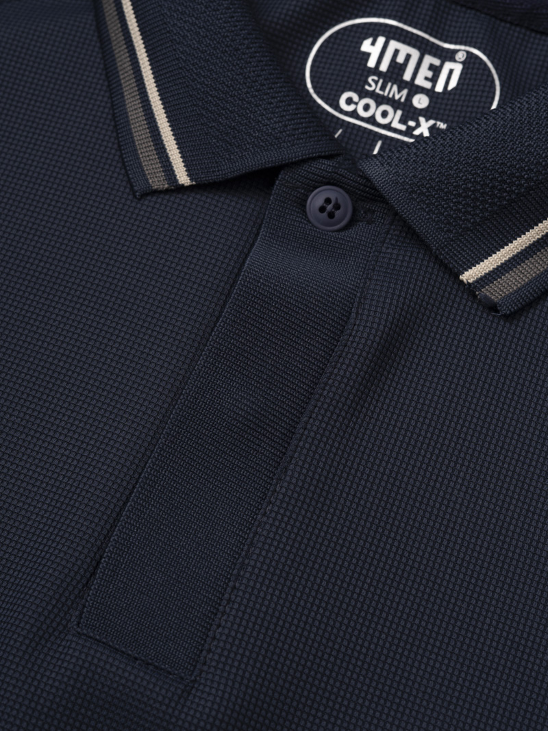 Áo Polo Cool-X Trơn Form Slimfit PO166 Màu Xanh Đen