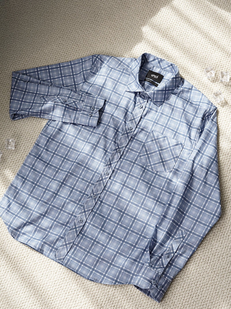 Áo Sơ Mi Caro Cool-X Form Slimfit SM192 Caro Xanh Biển