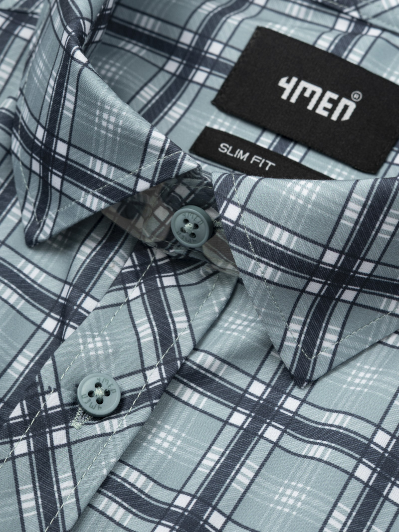 Áo Sơ Mi Caro Cool-X Form Slimfit SM192 Caro Xanh Lá