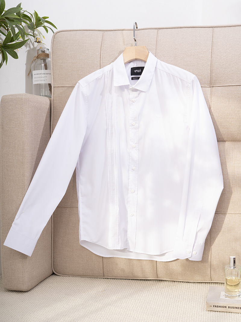 Áo Sơ Mi Cool-X Xếp Ly Thêu 4M Form Slimfit SM194